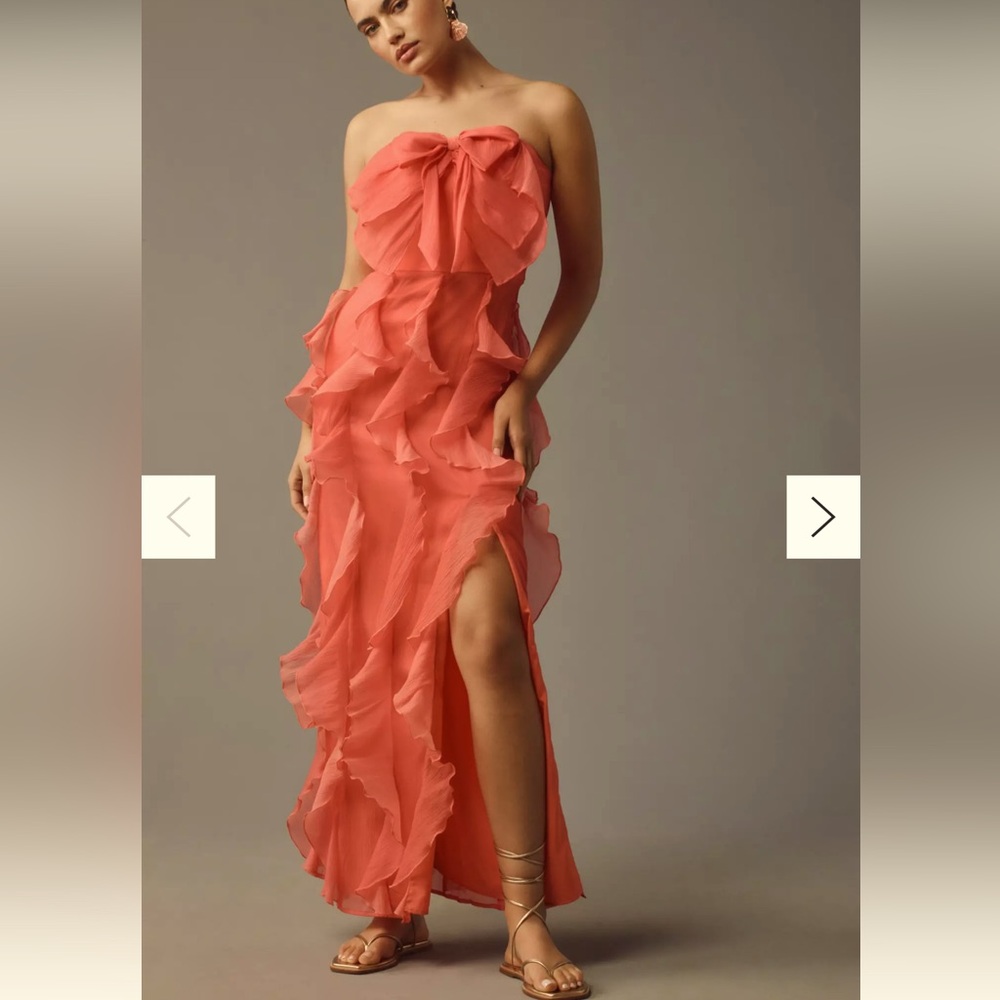 Hutch for Anthropologie 6 Petite Strapless Ruffle Dress